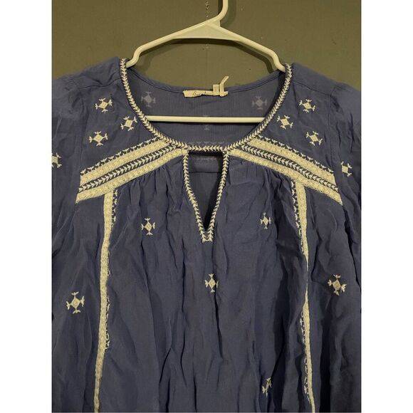 Floreat by Anthropologie The Adena Embroidered Blouse Bell Sleeves Size 2 - Picture 5 of 7